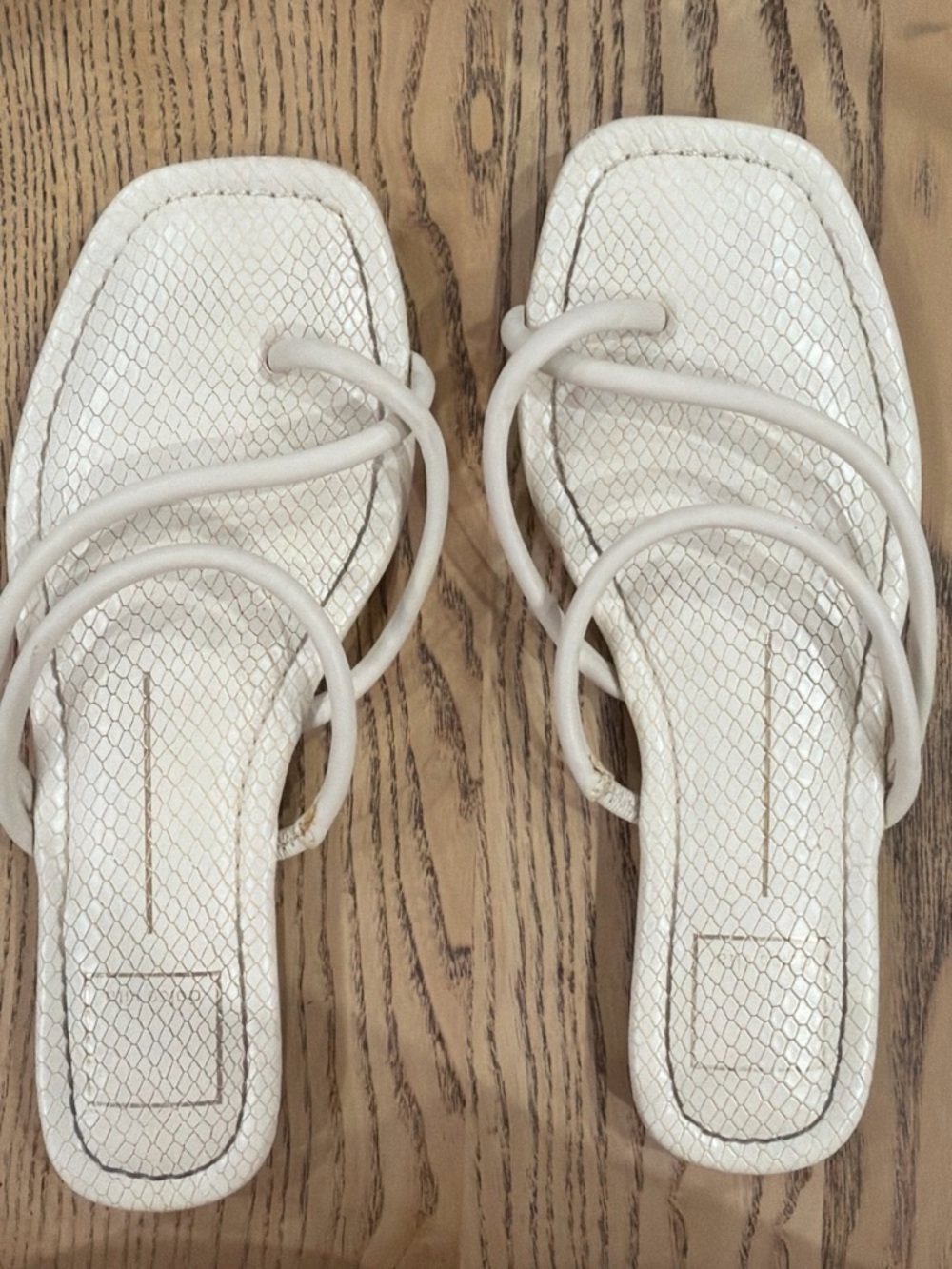 Dolce Vita White Strappy Square-Toe Sandals